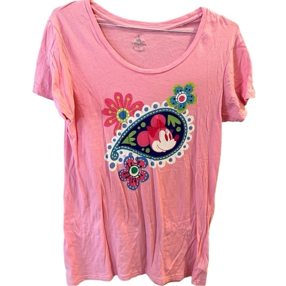 Disney Parks Retro Mickey Pink Shirt Size Large